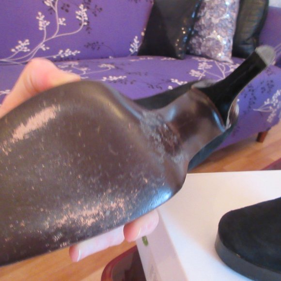 Theory suede and leather high-heeled platforms - Picture 4 of 8